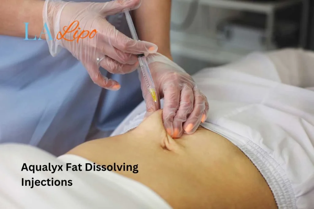 woman having fat dissolving injections Brompton in the stomach