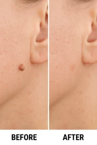 Skin tags removal Brompton before and after
