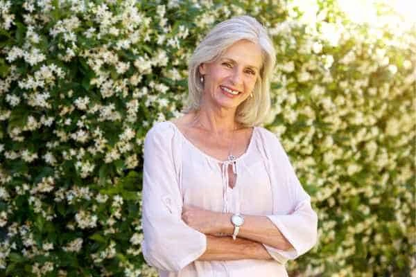 Older woman happy with urinary incontinence treatment Brompton